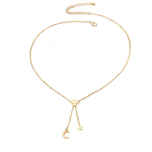 Planderful Vienna Verve Necklace – Minimalist Metal Flower Pendant Design