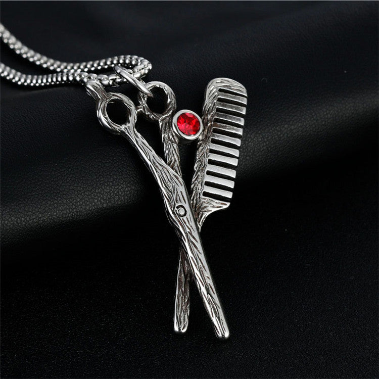 Personalized Titanium Steel Punk Pendant Necklace for Men - Retro Trendy Design by Planderful