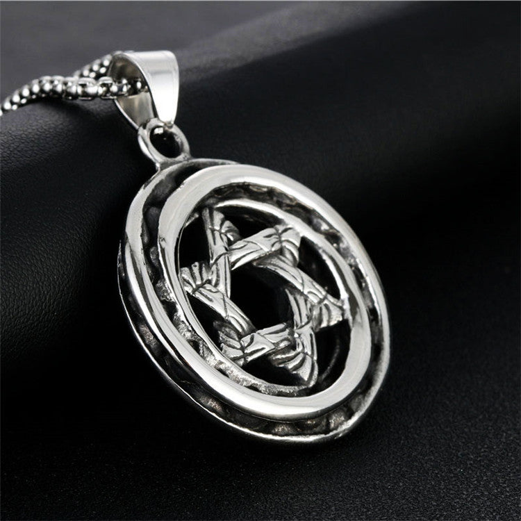 Planderful Titanium Steel Pendant Necklace For Men Unisex Punk Retro Style Protection Statement