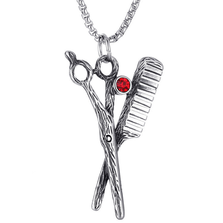 Personalized Titanium Steel Punk Pendant Necklace for Men - Retro Trendy Design by Planderful