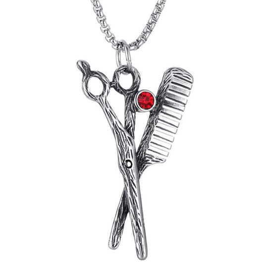 Personalized Titanium Steel Punk Pendant Necklace for Men - Retro Trendy Design by Planderful