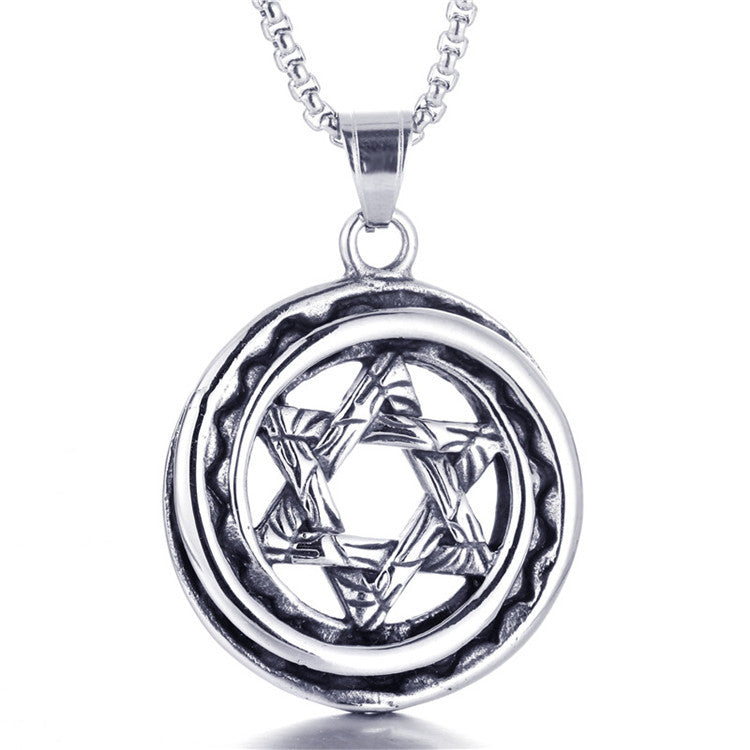 Planderful Titanium Steel Pendant Necklace For Men Unisex Punk Retro Style Protection Statement