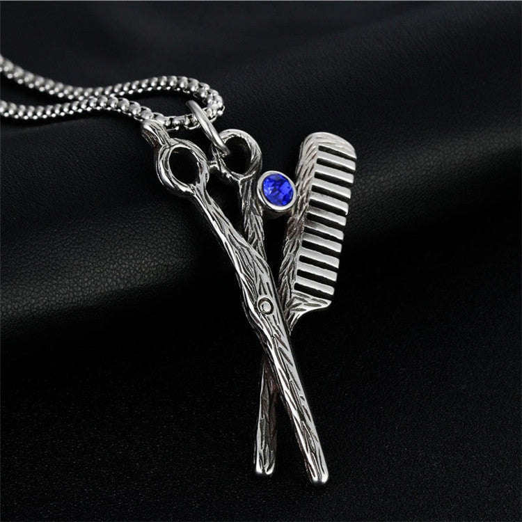 Personalized Titanium Steel Punk Pendant Necklace for Men - Retro Trendy Design by Planderful