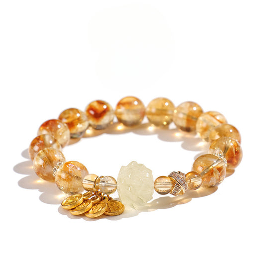 Planderful Fortune's Favor Bracelet – Elegant Citrine Crystal Design