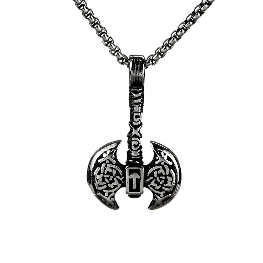 Planderful Viking Axe Necklace Amulet For Men Retro Durable Titanium Steel Pendant Norse Legacy