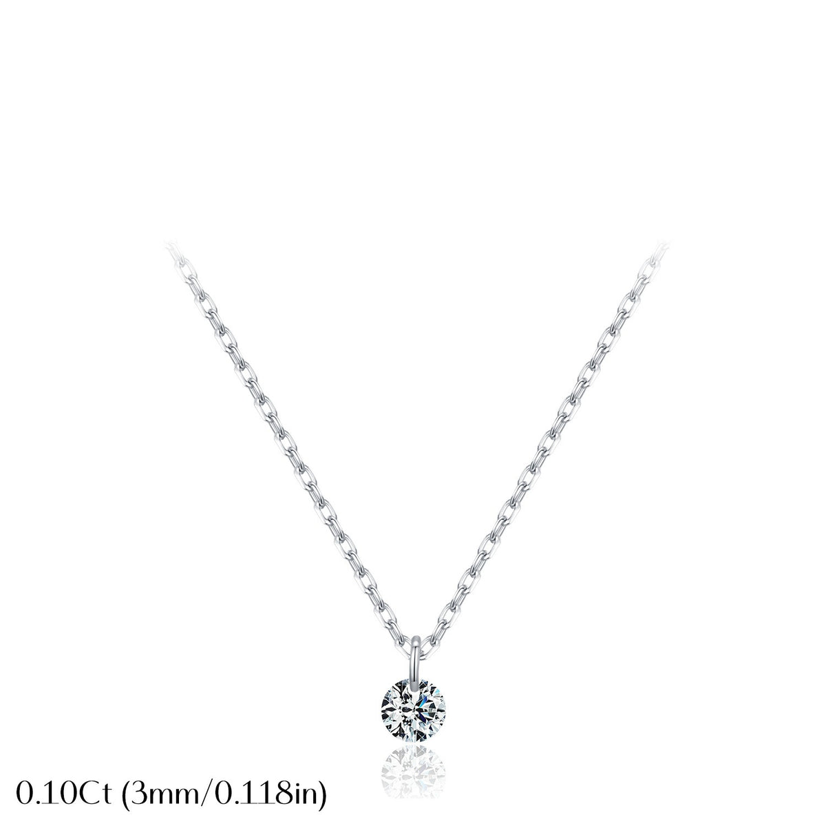 925 Sterling Silver Minimalist Moissanite Pendant Necklace