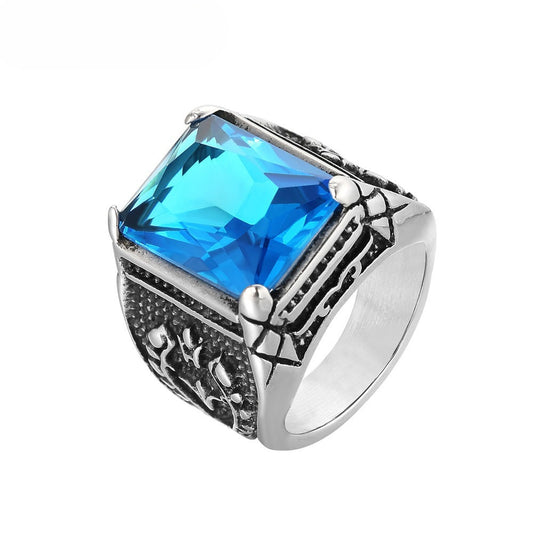 Planderful Personalized Titanium Steel Zircon Ring For Men And Unisex Retro Olive Branch Everyday Genie Collection