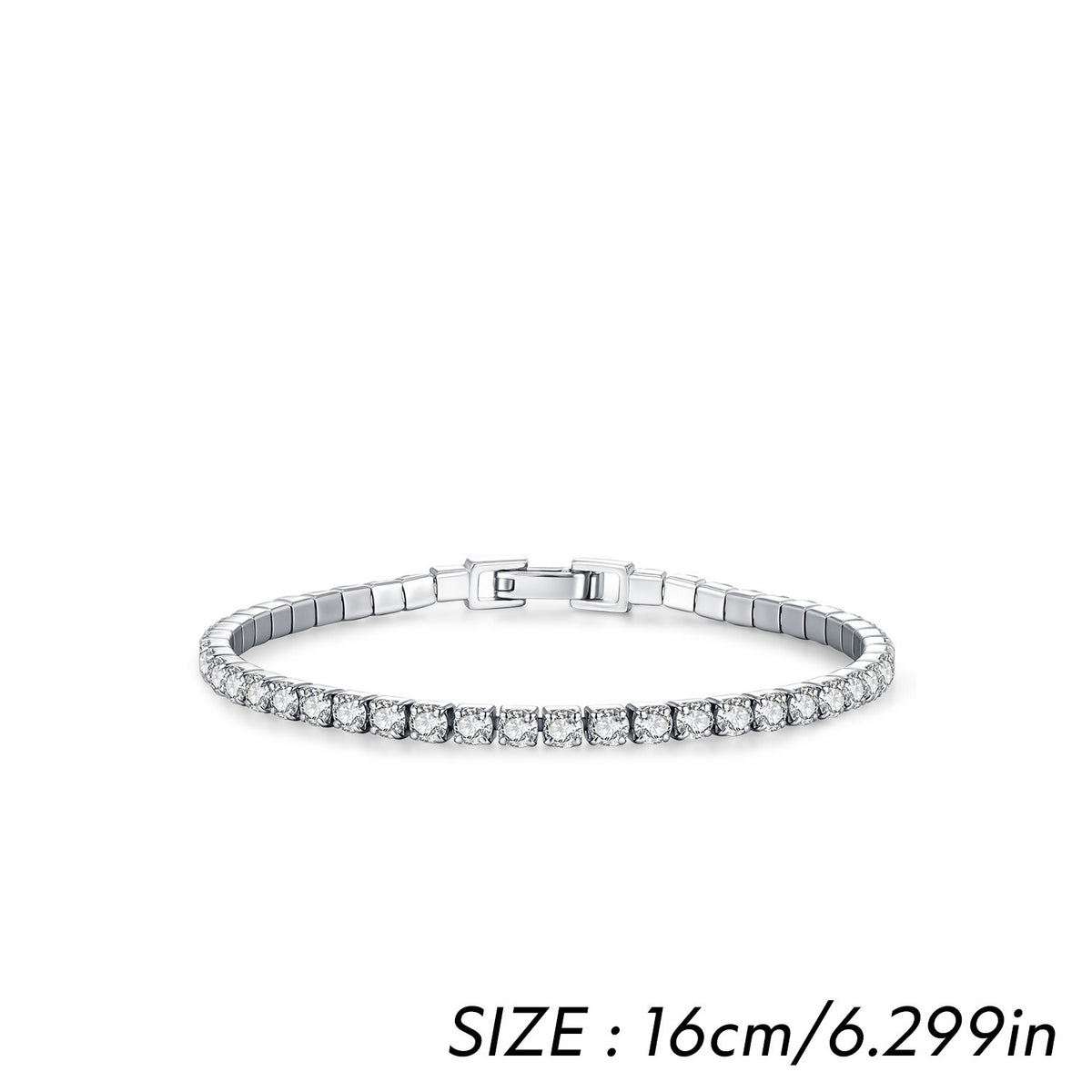 925 Sterling Silver Tennis Zircon Bracelet