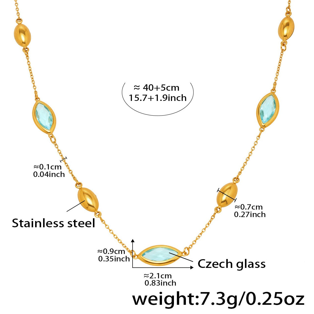 Planderful Translucent Glass Clavicle Necklace For Women