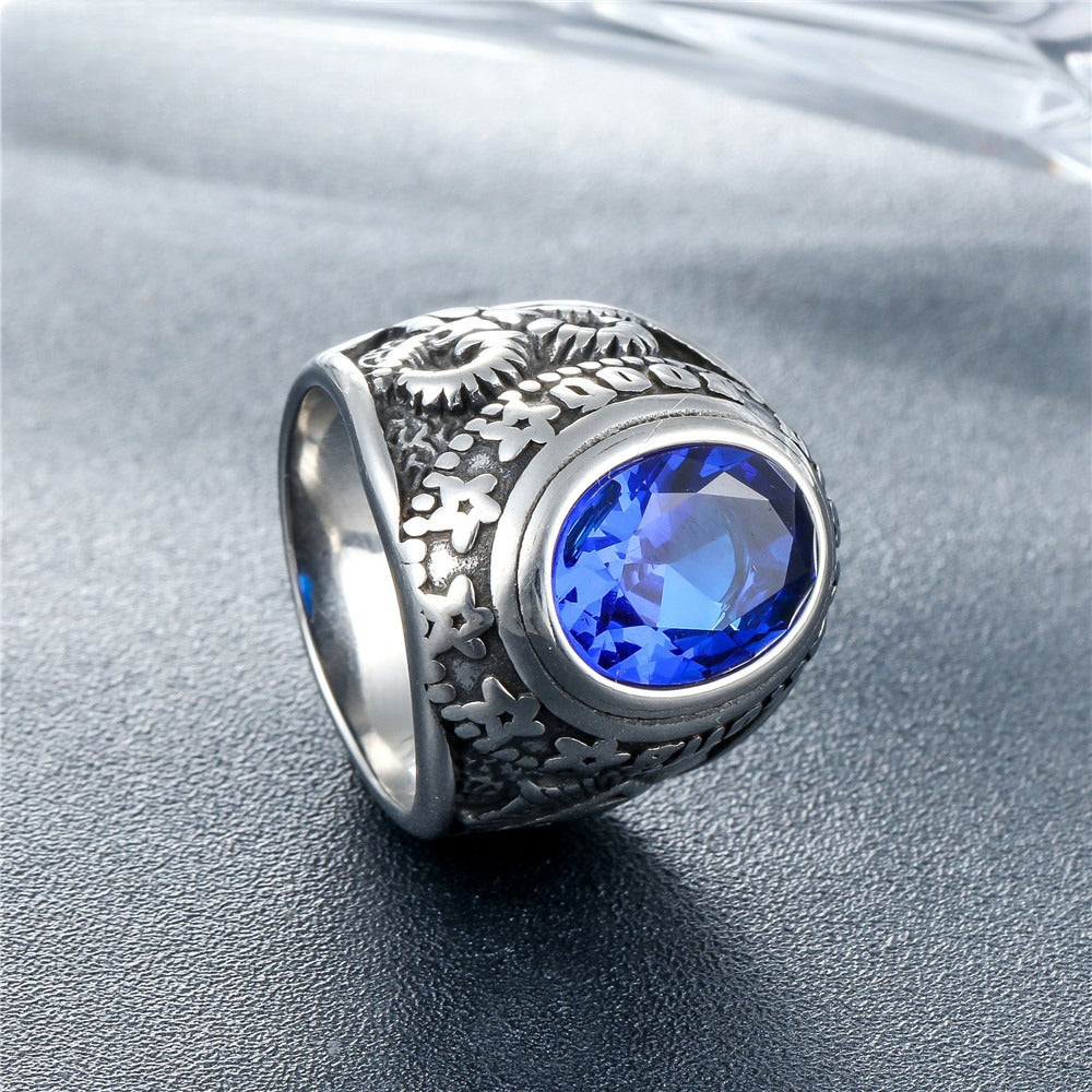 Freemason Eye Ring Titanium Steel With Zircon Stones Unisex Protection Symbol Planderful