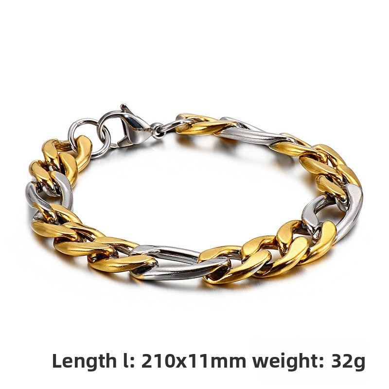 Unisex Hip-Hop Titanium Steel 3:1nk Chain Bracelet – Stainless Steel Hand