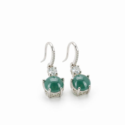 Blue-Water Jadeite Hook Earrings