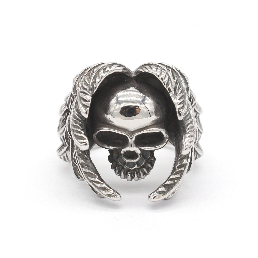 Winged Skull Titanium Steel Ring