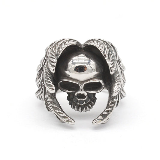 Winged Skull Titanium Steel Ring