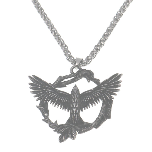 Cross Border Viking Eagle Pendant Necklace with Titanium Bird Design - Men's Retro Fashion Jewelry