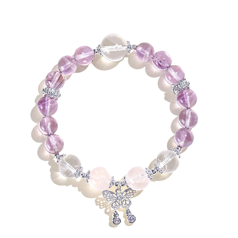 Planderful Fortune's Favor Amethyst Butterfly Bracelet – Exquisite Natural Gemstone Design
