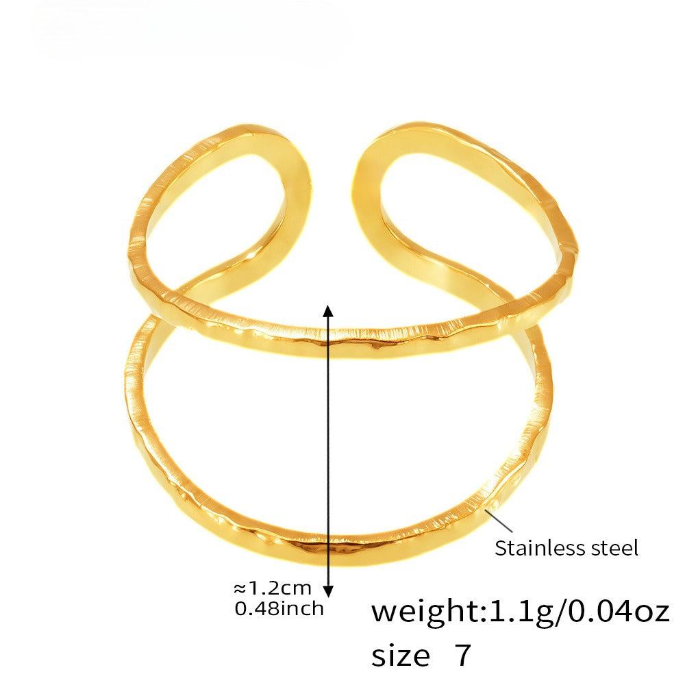 Planderful 18K Gold Plated Geometric Flower Ring For Women