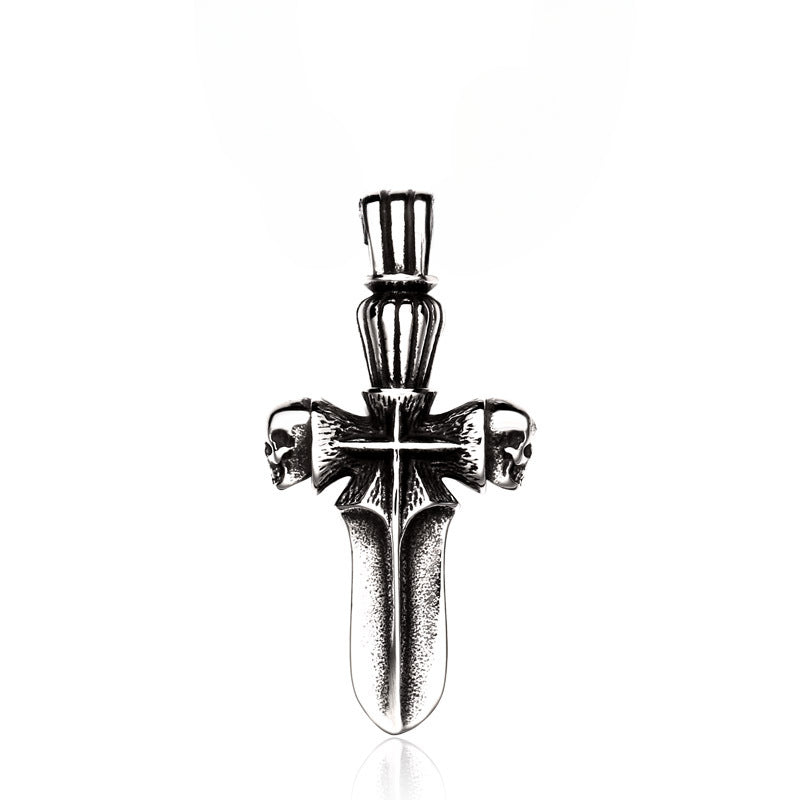 Customized Retro Skull Titanium Steel Pendant for Men – European and American Religious Jewelry
