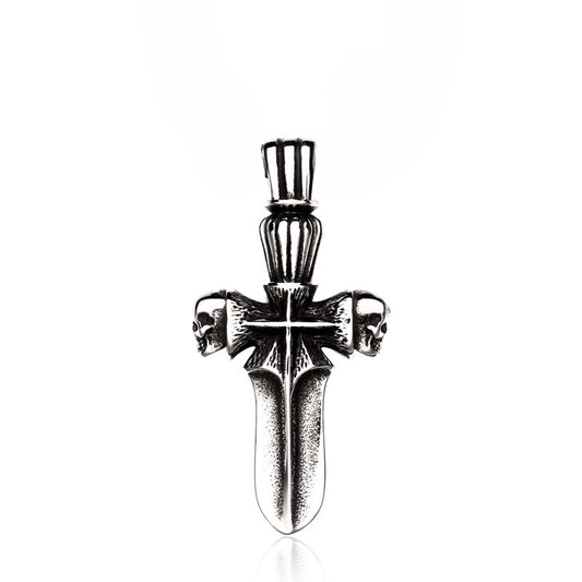 Customized Retro Skull Titanium Steel Pendant for Men – European and American Religious Jewelry