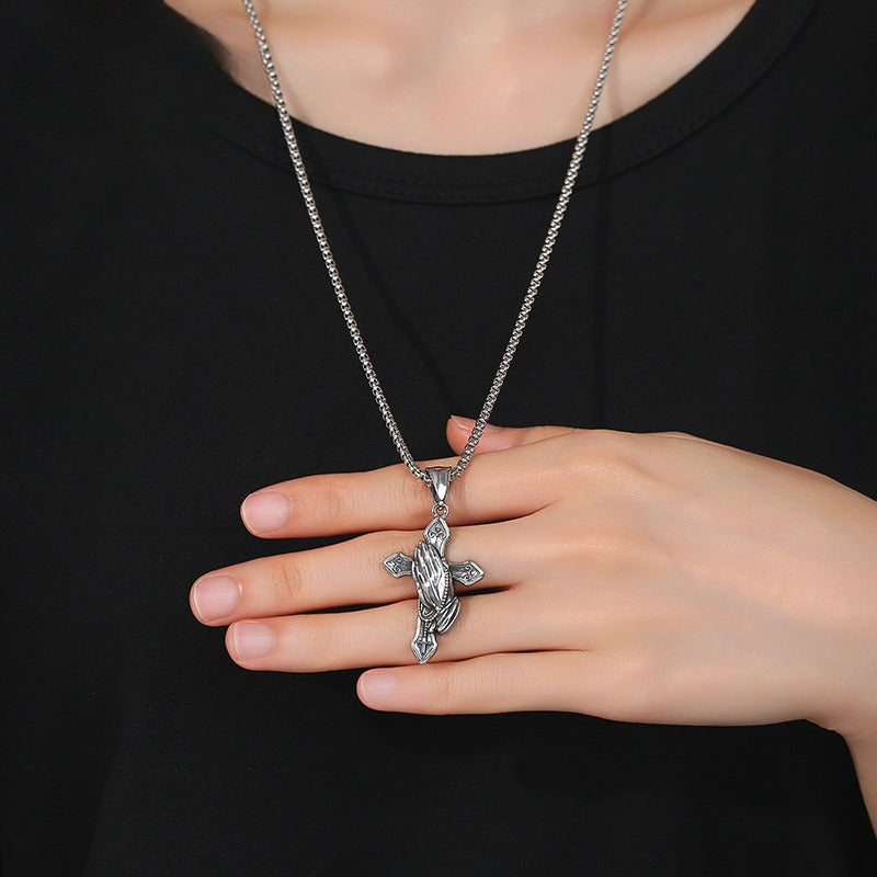 Vintage Stainless Steel Pendant Necklace