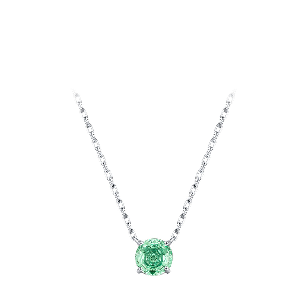 925 Sterling Silver Paraiba-Color Rose-Cut Zircon Necklace