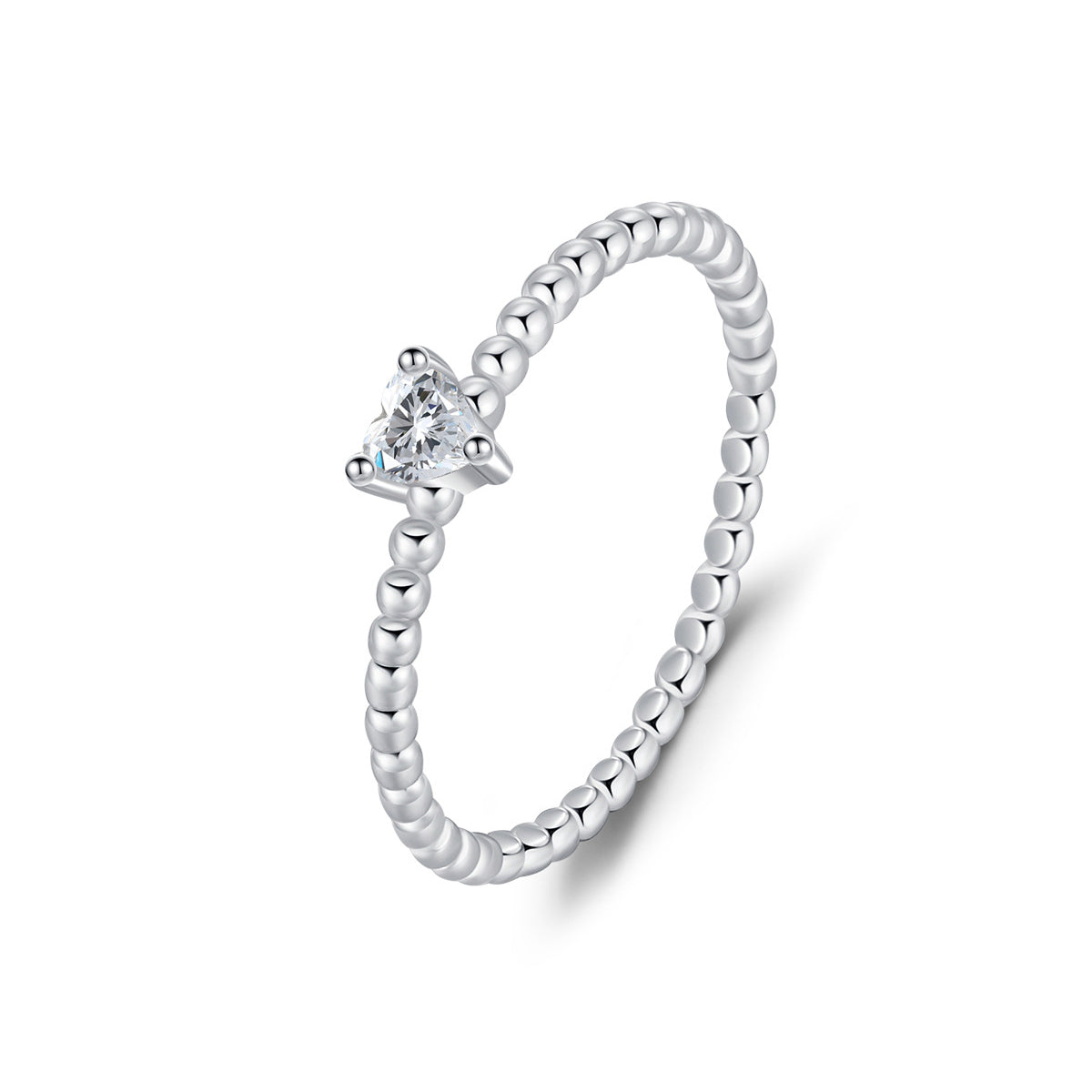 Planderful Moissanite Sparkling Ring – Elegant Geometric Design with Moissanite Beads