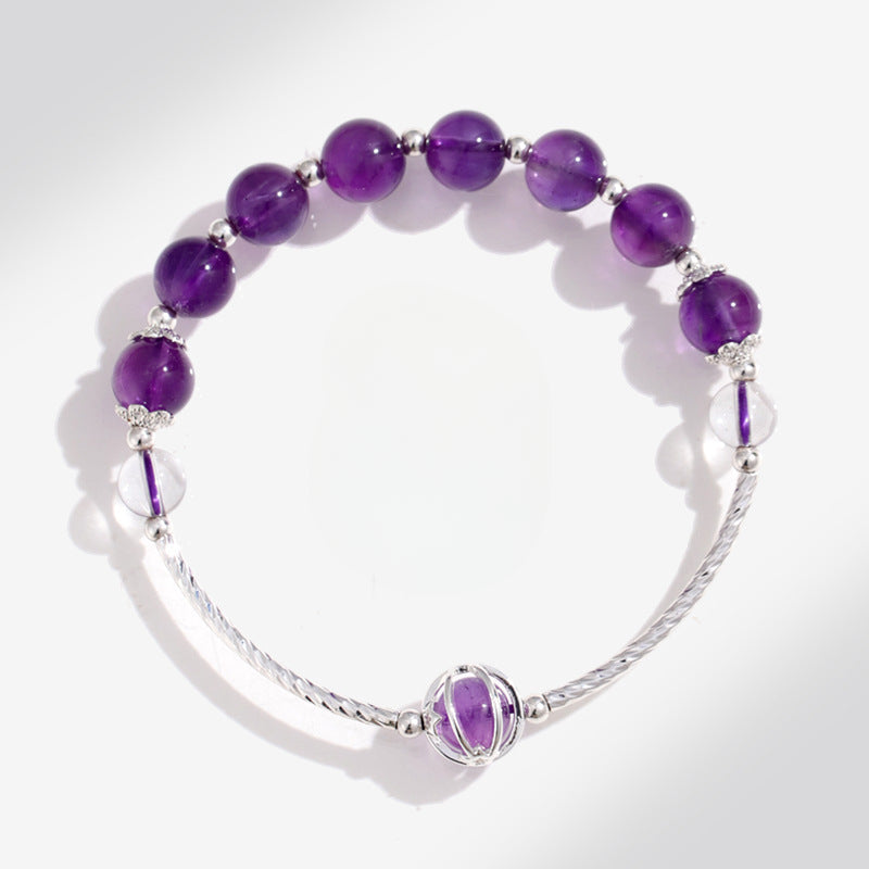 Planderful Fortune's Favor Bracelet – Irregular Oval Amethyst with Butterfly Tassel