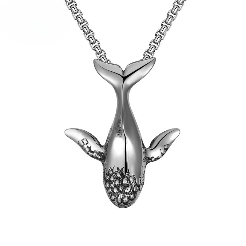 Titanium Steel Necklace - Statement Blue Whale Pendant