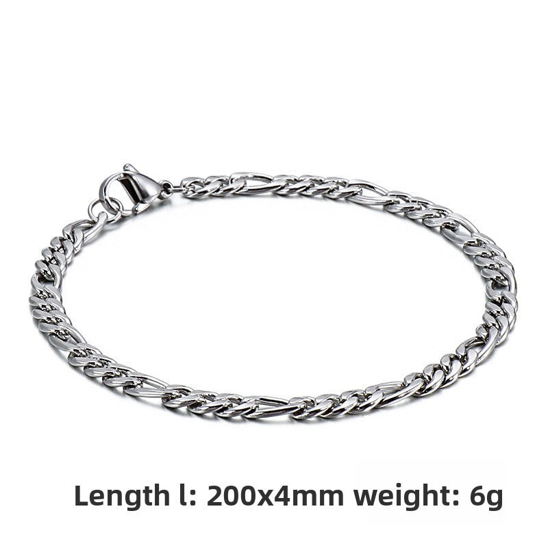 Unisex Hip-Hop Titanium Steel 3:1nk Chain Bracelet – Stainless Steel Hand
