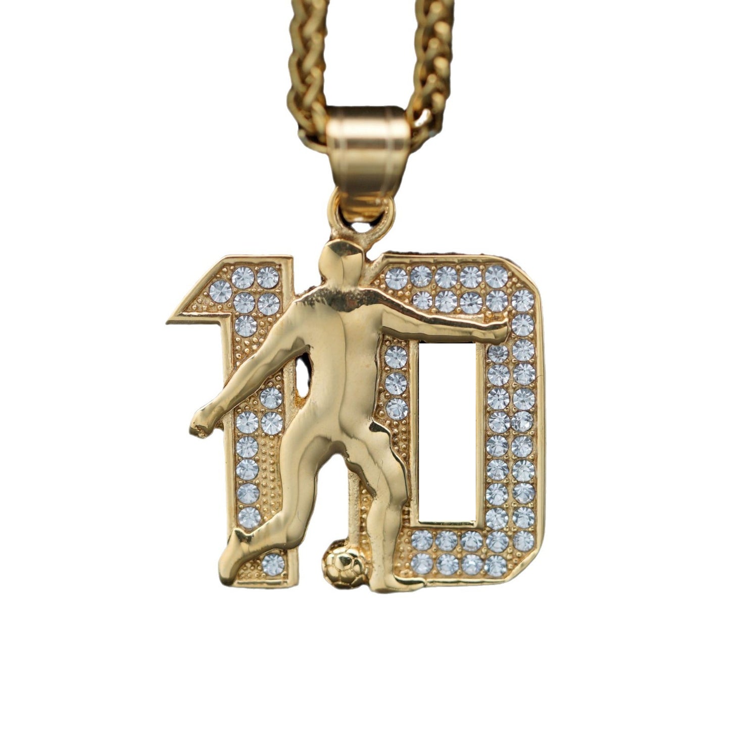 Zircon Necklace – Statement Hip Hop Pendant With Gold Plated Steel 10 For Everyday Genie Collection