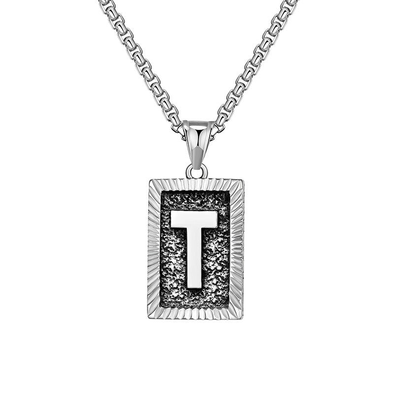 Steel Necklace – Dainty Brand Letter Pendant For Hip Hop Street Style Chain By Planderful