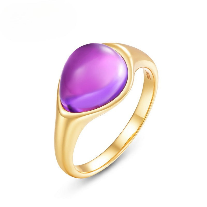 S925 Sterling Silver Colored Crystal Signature Ring