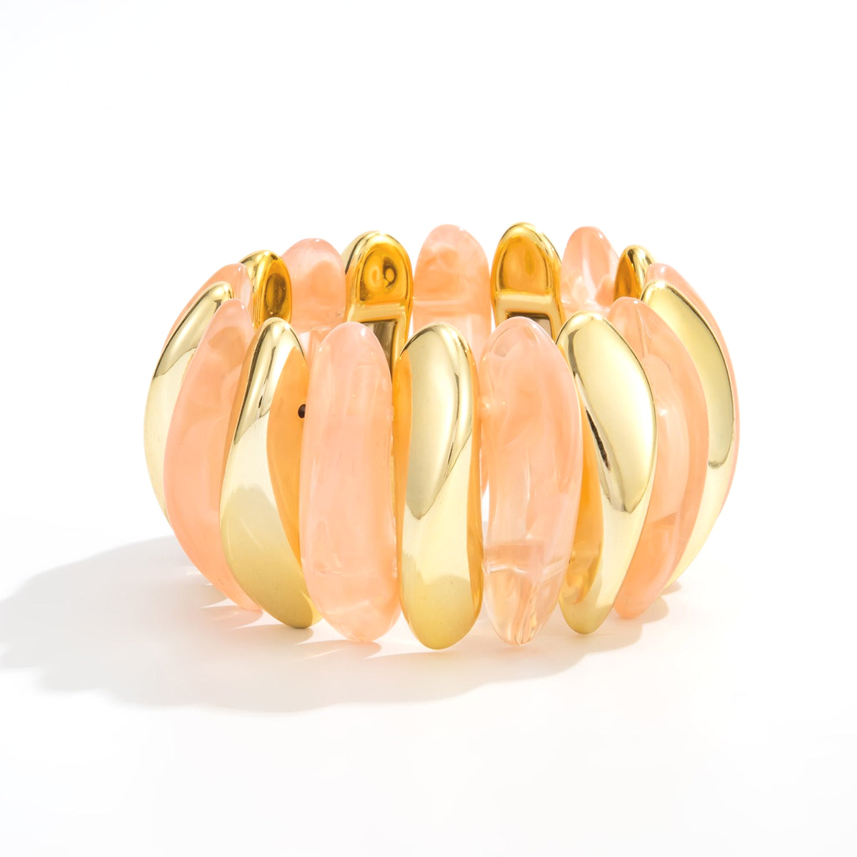 Planderful Vienna Verve Resin Color Bracelet For Women Bold Retro Elastic Statement Jewelry