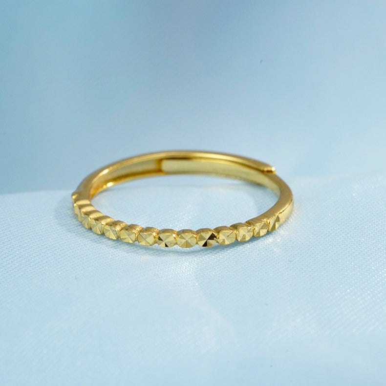 Sterling Silver Jewelry S925 Adjustable Women's Engraved Ring