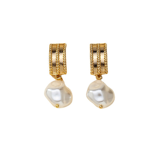 Stylish Baroque Pearl Earrings - Vienna Verve Collection