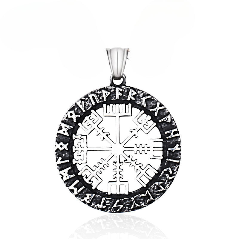 Mythical Odin Rune Pendant - Stainless Steel Viking Jewelry for Men