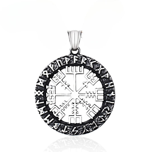 Mythical Odin Rune Pendant - Stainless Steel Viking Jewelry for Men