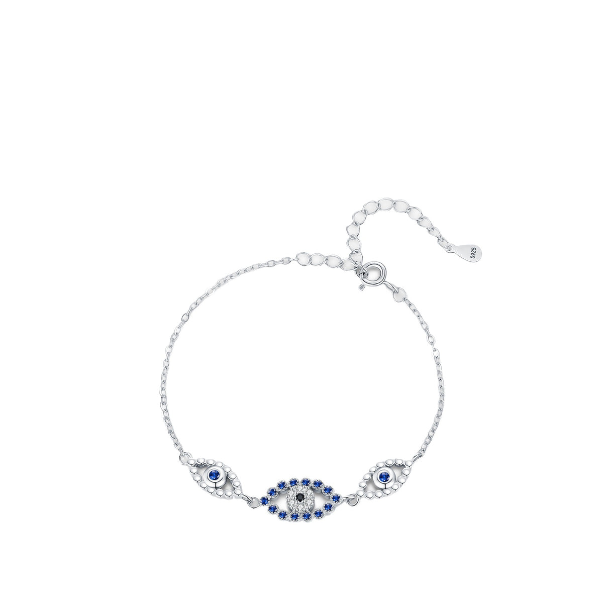 925 Sterling Silver Sculptural Eye Bracelet
