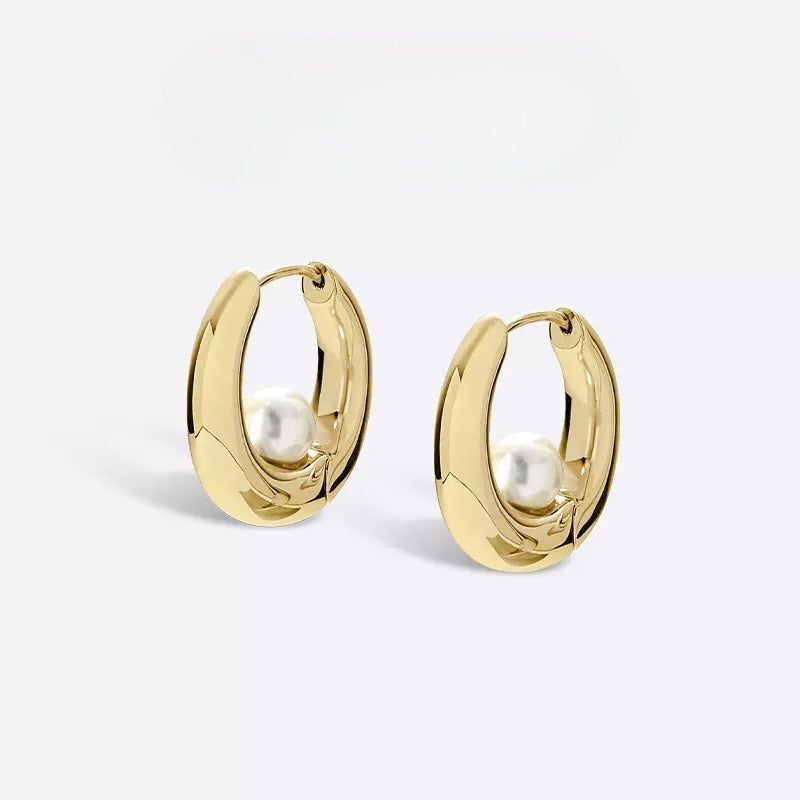Pearl Suspended 925 Sterling Silver Women's Earrings