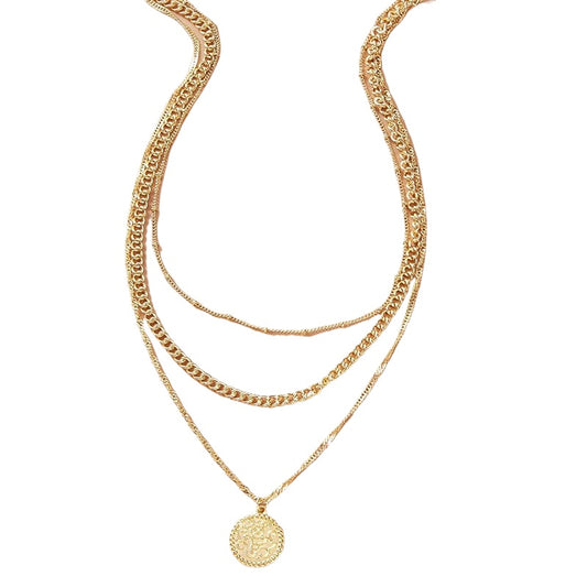 European-inspired Metal Pendant Layered Necklace - Vienna Verve Collection