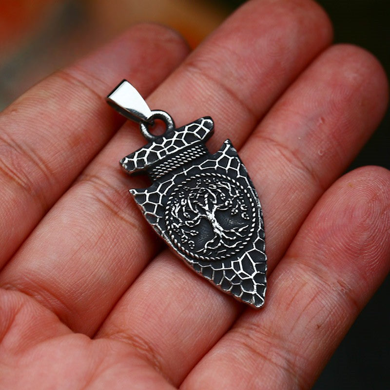 Viking Life Tree Titanium Steel Pendant - Retro Anchor Jewelry for Men