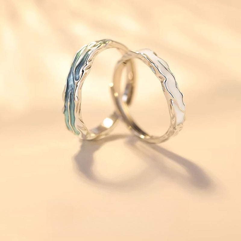 Sterling Silver Couple Ring 925 Adjustable Fit For Him And Her Festival Gift By Planderful