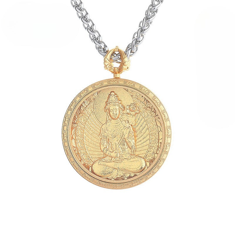 Steel Necklace – Luxury Bodhisattva Zodiac Pendant