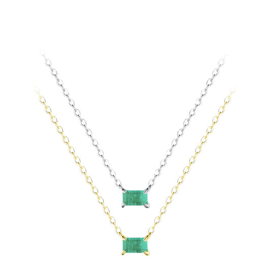 Elegant Sterling Silver Necklace with Imitation Tourmaline Cross Pendant