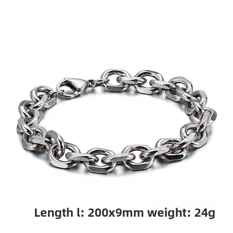 Punk Hip-Hop Stainless Steel – Interlocking O-Tide Unisex Titanium Steel Bracelet