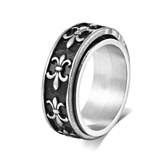 Planderful Stainless Steel Ring Rotating Cross Design For Men Edgy Punk Style Bold Statement