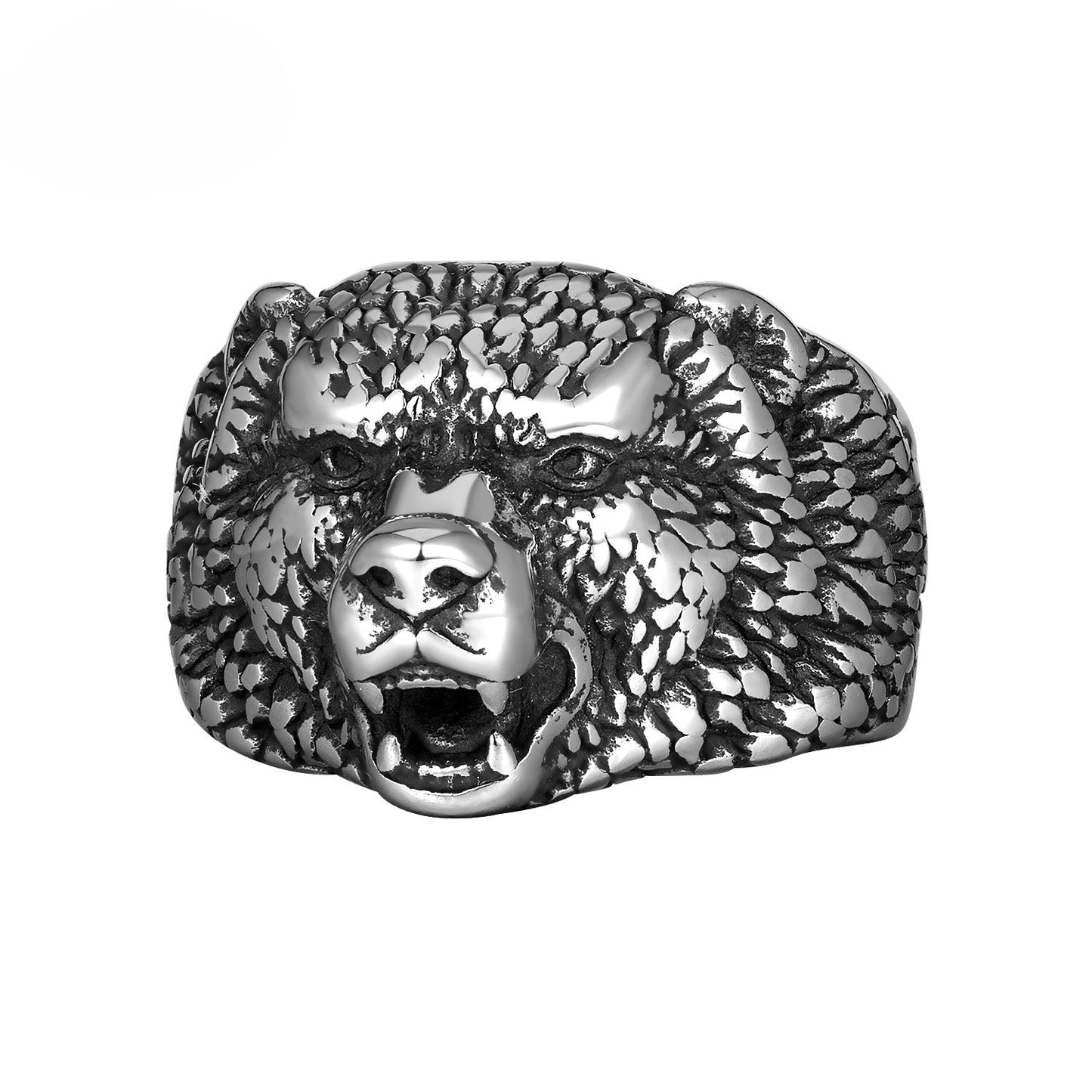 Titanium Steel Ring - Statement Retro Wolf Head Men's Ring For Dominant Style Planderful