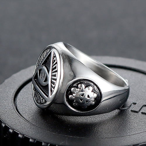 Trendy Titanium Steel Devil's Eye Ring for Men European and American