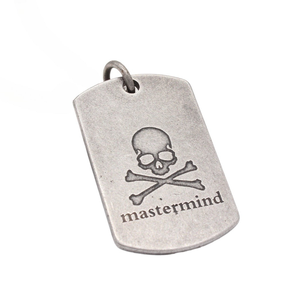 Planderful Titanium Skull Dog Tag Pendant For Men Unisex Military Style Durable Everyday Wear