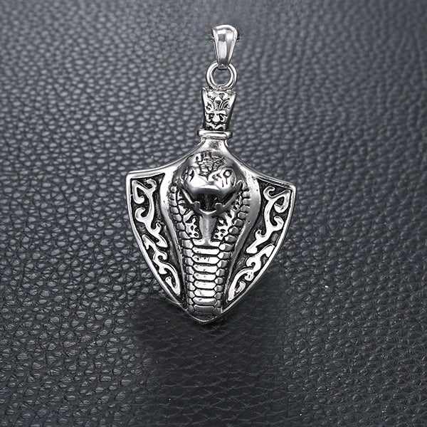 Retro Hip Hop Cobra Pendant in Titanium Steel for Men - Personalized Stainless Steel Jewelry
